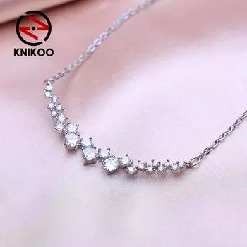 KNIKOO модное ожерелье с листьями, женская подвеска для женщин и девочек, ожерелье с кубическим цирконием, ювелирное изделие, подарок белый