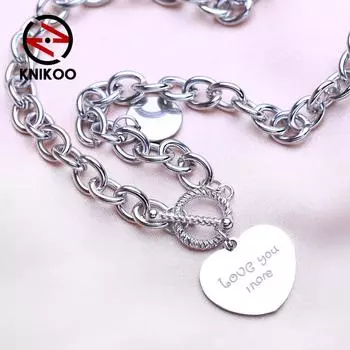 KNIKOO модное ожерелье в форме сердца, женская подвеска для женщин и девочек, ожерелье в стиле хип-хоп, ювелирное изделие, подарок белый