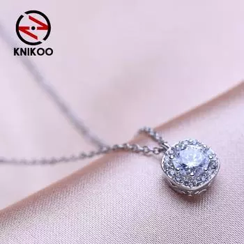 KNIKOO модное ожерелье женская подвеска для женщин девушка ожерелье с кубическим цирконием ювелирные изделия подарок белый