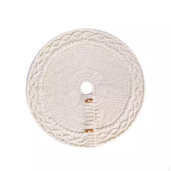 Knitted Christmas Tree Skirt Mat 18.11inch Dia Handcraft Vintage Style Decoration for