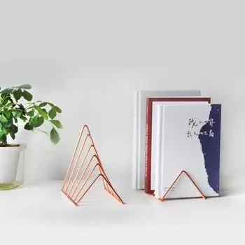 Книжная полка, держатель для журналов, настольное хранилище, железная подставка для книг, треугольный форзац, держатель для книг, стойка для пластинок