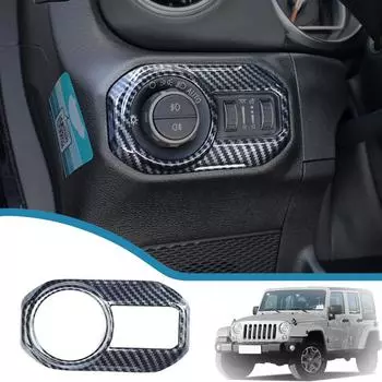 Кнопка переключения фар автомобиля, декоративная крышка, наклейки для Jeep Wrangler JL Gladiator JT 2018-2023, внутренние молдинги красный