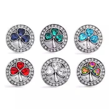 Кнопки-кнопки Clover LOVE Flower Crystal 20 мм из металла для браслета XH5145