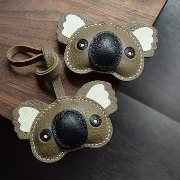 Коала Коала ручная работа кожаная сумка для ключей от машины подвеска милый милый лечебный подарок женский брелок