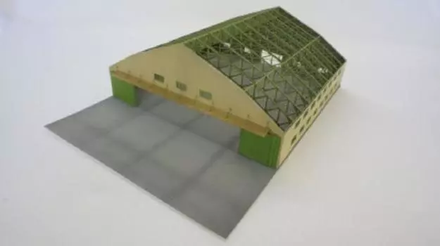 Kobaani Model Studio Frontline Series World War II Japanese Army Wooden Hangar Assembly Kit 1/144 FS-001