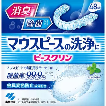 Kobayashi Pharmaceutical Partial Dent Mouthpiece Cleaner 48 таблеток Очиститель для мундштуков/фиксаторов Очиститель для зубных протезов Как использовать - Добавьте одну таблетку этого