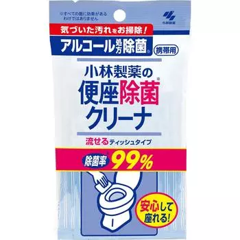 KOBAYASHI Pharmaceutical Стерилизатор для сиденья унитаза, портативный, в бумажной упаковке, 10 листов. Товары для этикета, связанные с туалетом. Содержит спирт и стерилизаторы. 1 set