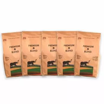 Кофе Chimoto Coffee Premium Blend в зернах 200 г x 5 шт. Подарочный набор на день Кофейные зерна Kenya Roasted Blend 2 вида (целые / мешки, 1 кг) Отцовский (Бразилия