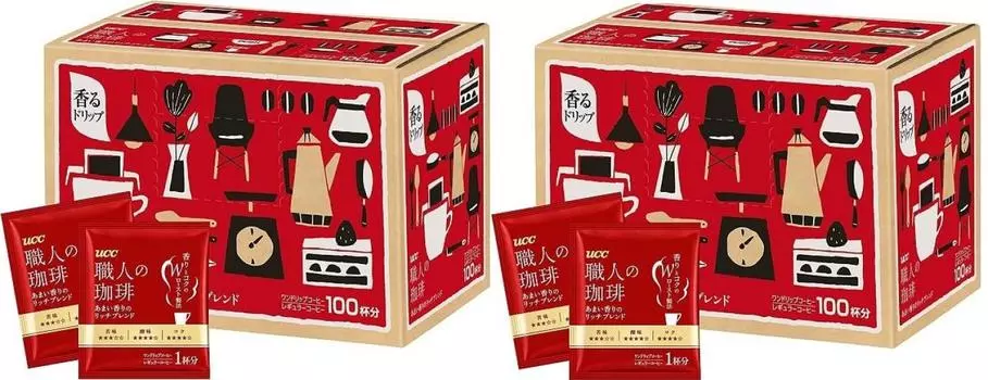 Кофе UCC Artisan Coffee Drip Coffee, сладкая ароматная насыщенная смесь (7г х 100п) х 1 коробка х (2 случая)