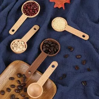 Кофейная ложка, легко чистящаяся, экономящая трудозатраты, деревянная универсальная соляная пудра, ложка для приправ, кухонные принадлежности A