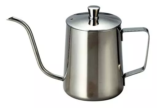 Кофейник maebata Brew Coffee Drip Pot с крышкой из нержавеющей стали, серебристый, 630 мл, узкое горлышко 51643