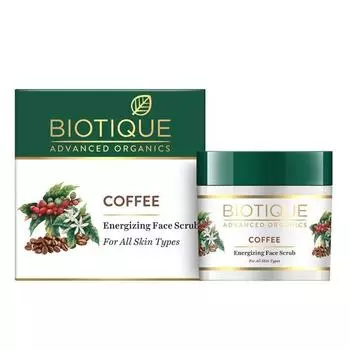 Кофейный скраб для лица Biotique для всех типов кожи, 50 г | Глубокое отшелушивание, удаление черных точек