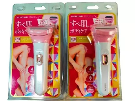 Koizumi Lady Shaver USB перезаряжаемая ванна может быть использована розовая [набор 2] KLC-0620/P розовый