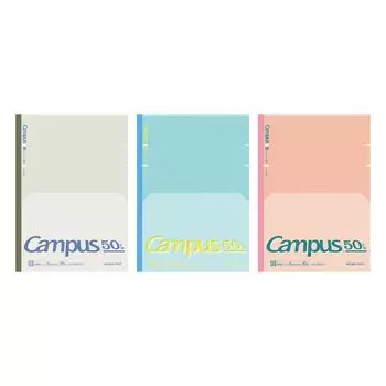 KOKUYO Campus Flat Comfort Note Limited 50th Anniversary Dotted B Ruled 3 Color Pack Semi-B5 No-FL3CBT-L1X3