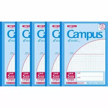 KOKUYO Campus For Print 5 мм сетки сплошной набор из 5 заметок, наклеивание, (10мм линии),