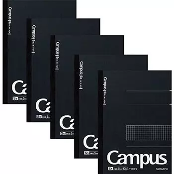 KOKUYO Campus Note 5 мм сетка в линейку 40 листов черного цвета x 5 полу-B5
