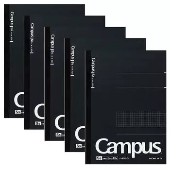 KOKUYO Campus Note 5 мм сетка в линейку 40 листов черного цвета x 5 полу-B5