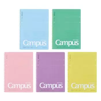KOKUYO Campus Soft Ring Notebook Dot B Ruled 40 Sheets B5 5 Book Set S-S111BTX5CSET