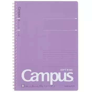KOKUYO Campus Soft Ring Notebook, Medium Horizontal Ruled, Dotted, Cutoff, B5, Purple, S-S111BT-V [Bulk Purchase Set of 10 Books]