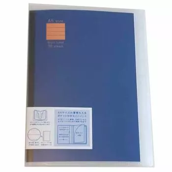 Блокнот KOKUYO с обложкой-карманом, формат А5, темно-синий, в линейку B, 99K-V625B-DB темно-синий