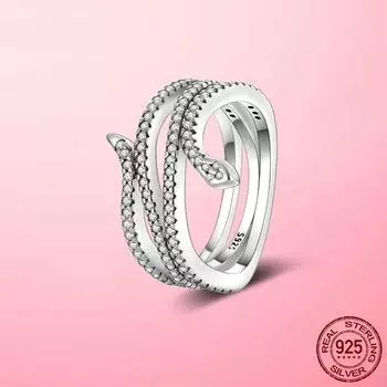 Кольца из стерлингового серебра 925 пробы, змеиные кольца с крестом для женщин, CZ, свадебные, помолвочные, ювелирные изделия, подарок, ювелирные изделия, новое лето 6