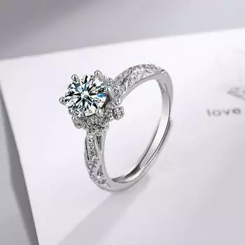 Кольца из стерлингового серебра 925 пробы с кристаллами для женщин и мужчин, инкрустированные камнем, регулируемое кольцо, ювелирное изделие для свадебной вечеринки, подарок, Прямая поставка Jklfda Resizable