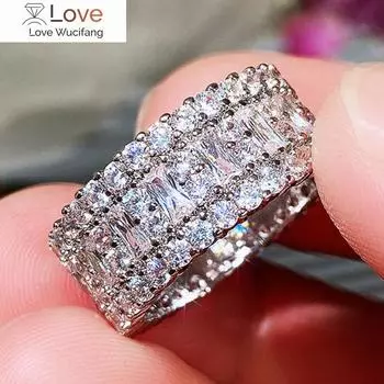Кольца на палец из цельного блестящего кристалла CZ для женщин, модный дизайн, универсальные аксессуары, роскошные женские свадебные украшения, подарок 7