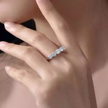 Кольца с муассанитом цвета D для женщин, 3,6 карата, свадебные украшения с серебром, серебро 925 пробы, белое золото 18 карат, вечность 6