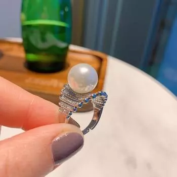 Кольцо Ao Fritillary Pearl для женщин, модные креативные украшения, регулируемое кольцо на руку