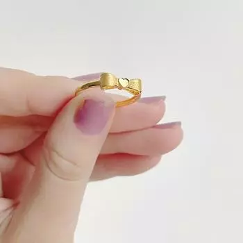 Кольцо-бантик Love Ring Открывающееся регулируемое кольцо с подсветкой Роскошный дизайн Кольцо на указательный палец в форме сердца Кольцо на хвост Opening adjustable золотой