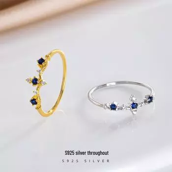Кольцо Banyan Tree S925 Silver Blue Diamond Crown: Женские роскошные часы с покрытием из 14-каратного золота Number 11 белого золота