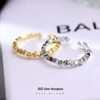 Кольцо Banyan Tree S925 Silver Open Ring — минималистичный дизайн Broken для женщин RS948, adjustable opening белого золота