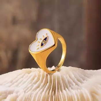 Кольцо Bohemian Devil S Eye Colored Dripping Love из титановой стали с покрытием из 18-каратного золота, винтажные ювелирные изделия No. 6