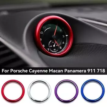 Кольцо для украшения автомобильных часов Porsche Cayenne Macan Panamera 911 718, секундомер, компас, секундомер, наклейка, декоративная отделка чёрный
