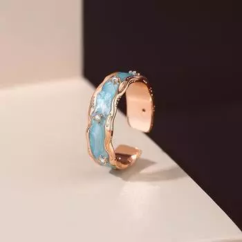 Кольцо Dream Blue с эпоксидным цирконием, женское, Niche Design, Sense Light, роскошное, открытое, на указательный палец