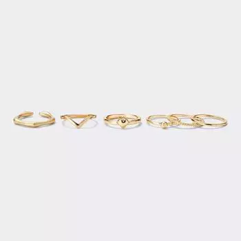 Кольцо GU by Uniqlo с металлическим узором, 6 шт.