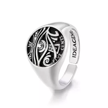 Кольцо Horus God s Eye для мужчин, хип-хоп, винтажное кольцо на указательный палец, открытое, регулируемое, для женщин, панк-украшения Adjustable opening