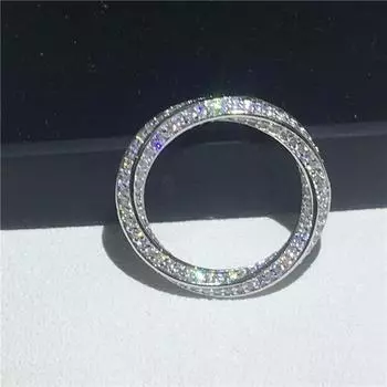 Кольцо Infinity 925 стерлингового серебра с микро-паве Aaaaa кубическим цирконием обручальное кольцо для женщин ювелирные изделия для вечеринок 8