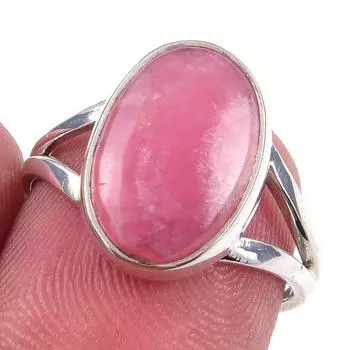Кольцо из чистого серебра 925 пробы с натуральным родохрозитом ручной работы S.6 W4q55