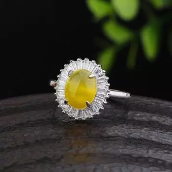 Кольцо из чистого серебра s925 с топазом, женское модное кольцо с отверстием из мякоти Джокера Resizable