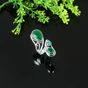 Кольцо из натурального драгоценного камня Skota Emerald, размер 12, P6P64
