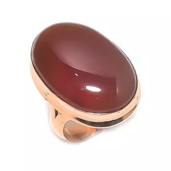 Кольцо из натурального драгоценного камня сердолик, размер 7,5, медное, ручной работы v5p97