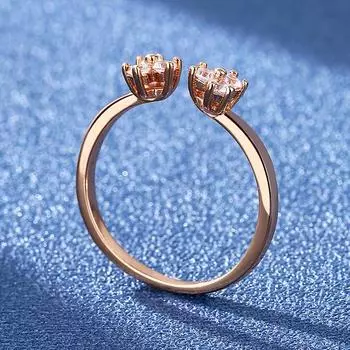 Кольцо из серебра 925 пробы Кольцо из серебра 925 пробы с муассанитом, простое кольцо с нишевым дизайном, кольцо на указательный палец, женское модное индивидуальное кольцо из золота шампанского one size