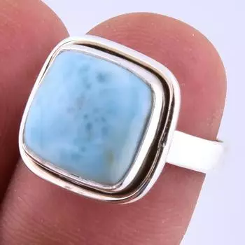 Кольцо из серебра 925 пробы с драгоценным камнем Natural Republic Larimar, размер 6 дюймов z8p44