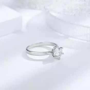 Кольцо из серебра 925 пробы с шестью когтями, простое женское, имитация короны, бриллиантовое кольцо Ins Open Ring No. 5