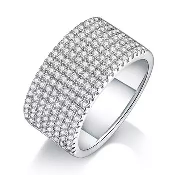 Кольцо из серебра 925 пробы с муассанитом и замкнутым кольцом Beauty 5