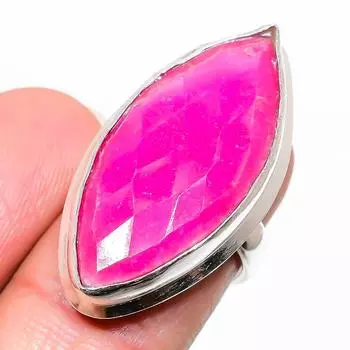 Кольцо из серебра 925 пробы с натуральным рубином, размер 6,5 f7g14