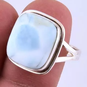 Кольцо из серебра 925 пробы с драгоценным камнем Natural Republic Larimar, размер 9,5 дюйма, размер q6D13