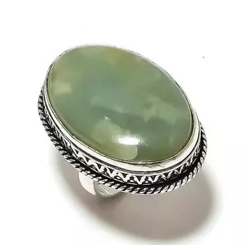 Кольцо из серебра 925 пробы с натуральным аквамарином, размер 7 e5t89