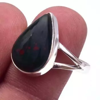 Кольцо из серебра 925 пробы с натуральным драгоценным камнем-кровавым камнем S.9 T1J57